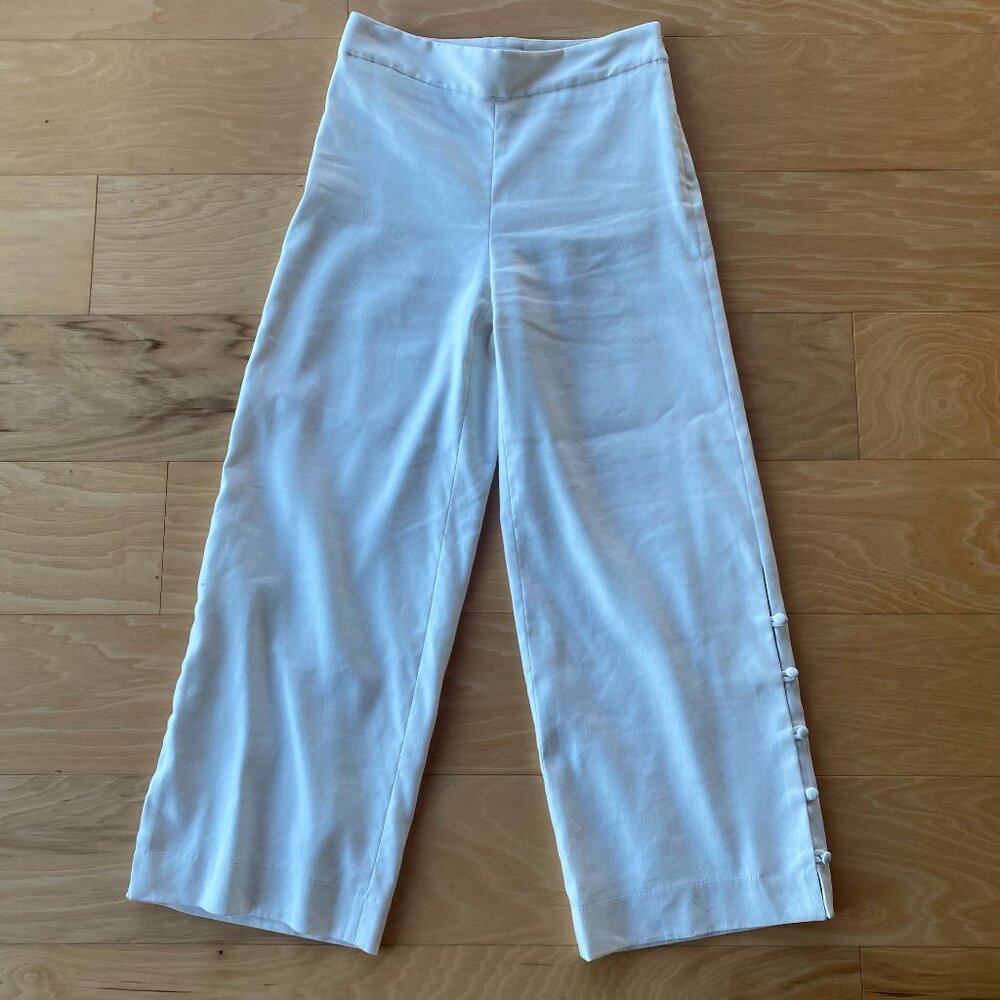 Club Monaco White Linen Cropped Pants